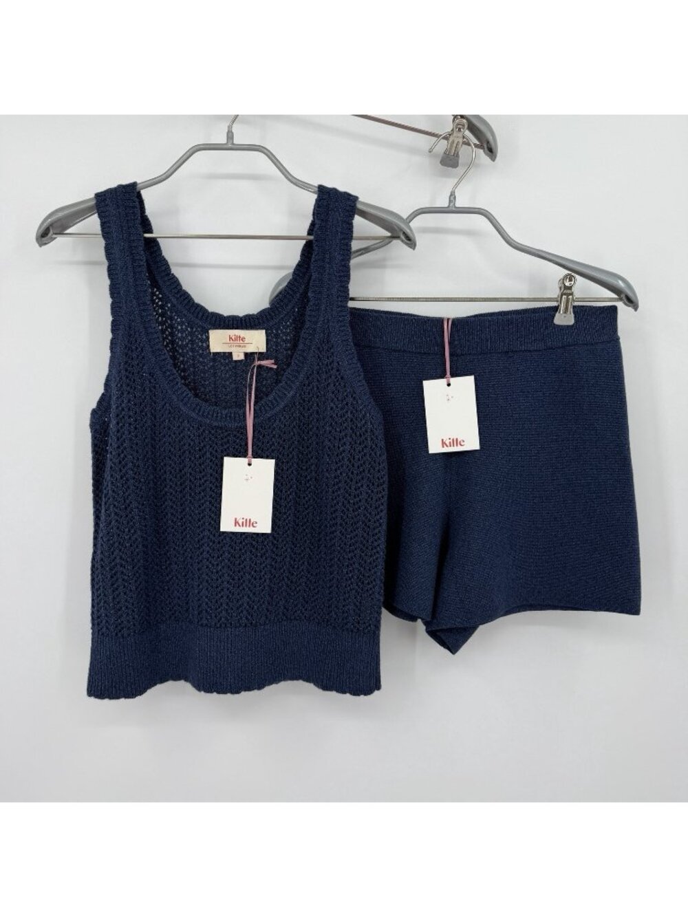 Kilte Collection Matching Set Hailey Crochet Tank & Alex Shorts size S/M